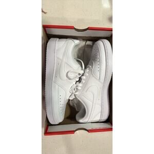 Nike Court Vision Low Womens Triple White Sneakers Size 8 New In Box NIB DS WHT